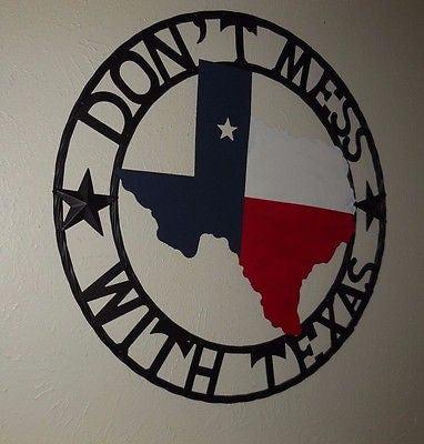 24" DON'T MESS WITH TEXAS METAL WALL ART SIGN WESTERN HOME DECOR NEW