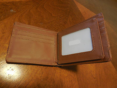 GENUINE LEATHER BI FOLD MEN'S WALLET STUDDED LONE STAR WALLET WESTERN FASHION ART