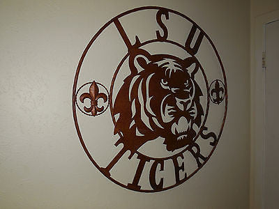 12:,18",24",32",36" LSU TIGERS METAL CUSTOM VINTAGE CRAFT ART SIGN