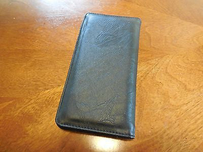 #SS TEXAS LONGHORN CHECKBOOK BI FOLD MEN'S & WOMEN'S GENUINE LEATHER BLACK WALLET