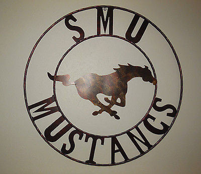 12",18",24",32",36" SMU MUSTANGS CUSTOM METAL VINTAGE CRAFT WESTERN HOME DECOR HANDMADE