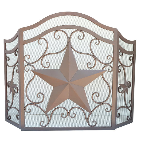 #DE22216 STAR METAL HEAVY STAR FIRE SCREEN 44"X31"