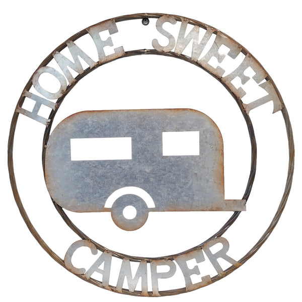 #DE22284 HOME SWEET CAMPER 24" METAL WALL SIGN ART WESTERN HOME DECOR BRAND NEW