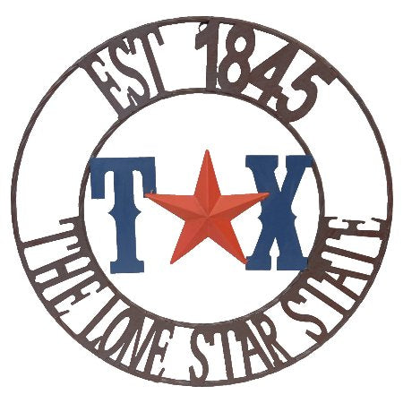 #DE22374 TEXAS THE LONE STAR STAR 24" METAL WALL ART SIGN WESTERN HOME DECOR BRAND NEW