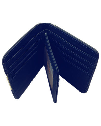 ITEM#SS_W083 DALLAS NAVY BLUE WALLET BI FOLD LEATHER WALLET WESTERN FASHION NEW -- FREE SHIPPING