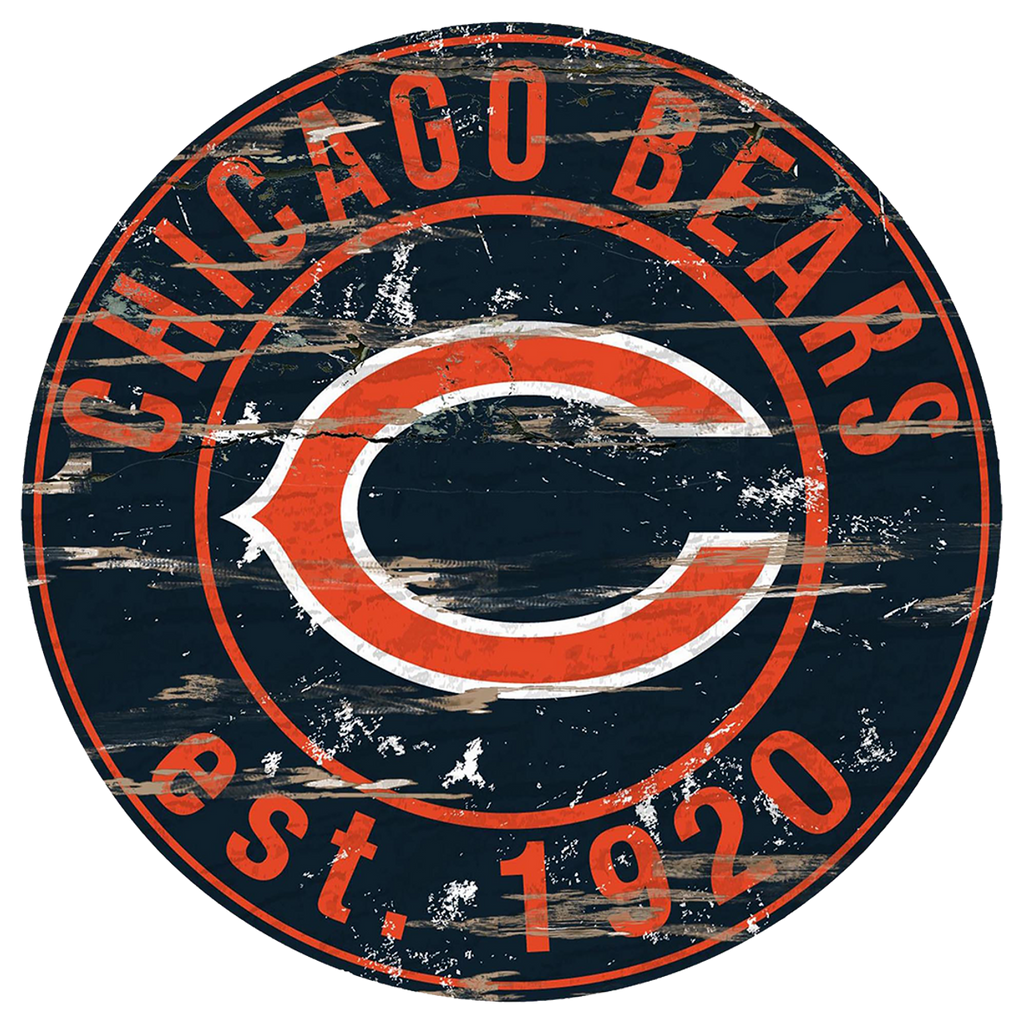 #W105 CHICAGO BEARS MDF WOOD NFL TEAM SIGN CUSTOM VINTAGE CRAFT WESTERN HOME DECOR OFFICIAL LICENSED PRODUCT