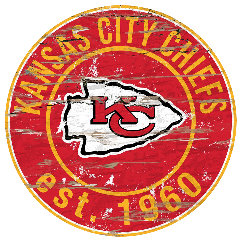 #W108 KANSAS CITY CHIEFS MDF WOOD NFL TEAM SIGN CUSTOM VINTAGE CRAFT WESTERN HOME DECOR OFFICIAL LICENSED PRODUCT