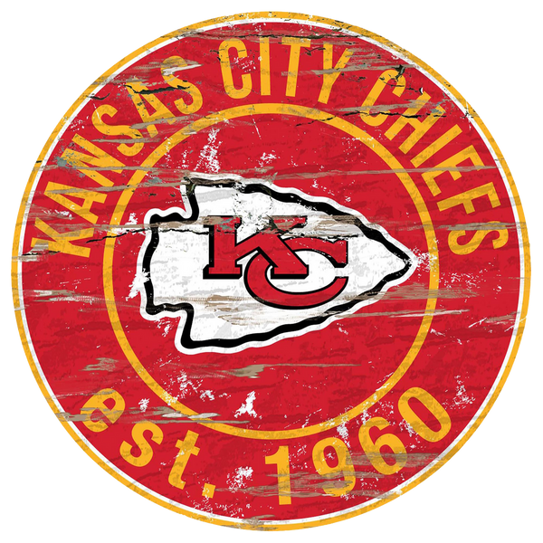 #W108 KANSAS CITY CHIEFS MDF WOOD NFL TEAM SIGN CUSTOM VINTAGE CRAFT WESTERN HOME DECOR OFFICIAL LICENSED PRODUCT