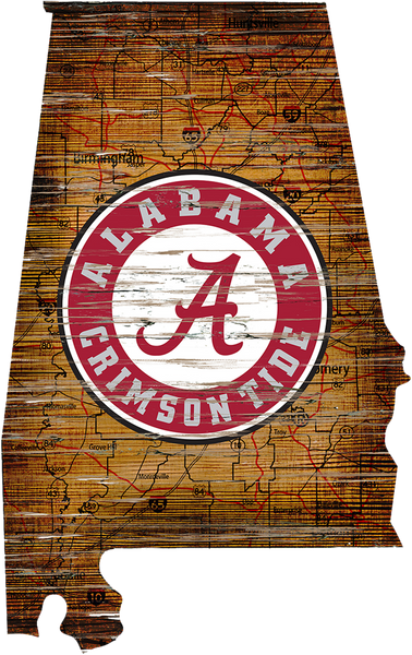 #WST205 ALABAMA CRIMSON TIDE STATE TIN SIGN CUSTOM METAL VINTAGE TEAM CRAFT ART WESTERN HOME DECOR HANDMADE