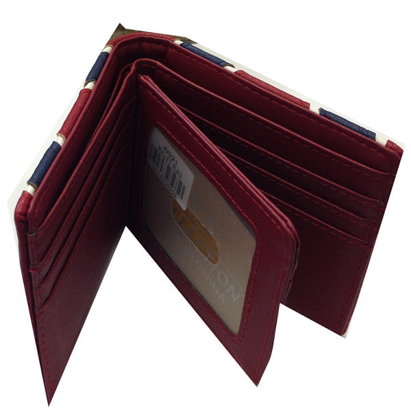 ITEM#SS_W021 RABEL FLAG WALLET BI FOLD LEATHER WALLET WESTERN FASHION NEW -- FREE SHIPPING