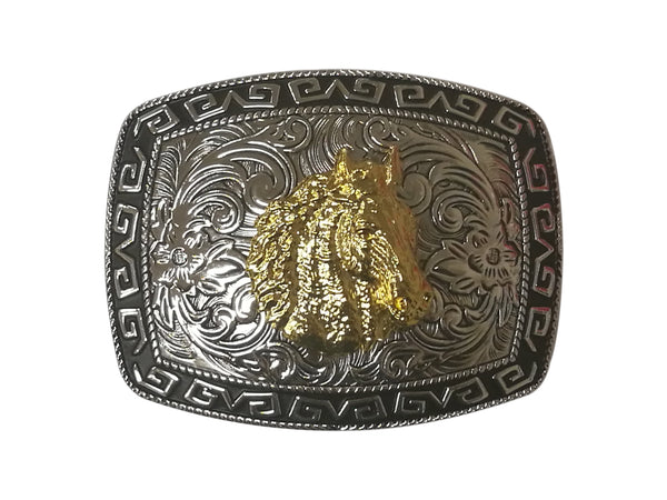 HORSE HEAD BELT BUCKLE GOLD SILVER BLACK WESTERN BUCKLE FASHION ART NEW #EH12275