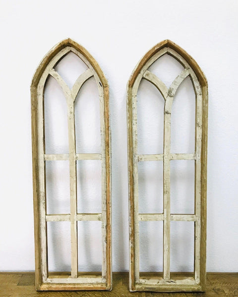 36" 2 PCS FERRARA CATHEDRAL WINDOW 2pc SET WESTERN HOME DECOR HANDMADE CRAFT NEW