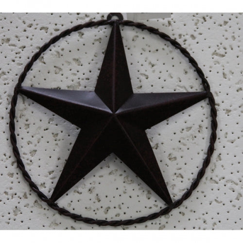 5"LONESTAR BARN STAR TWISTED ROPE RING METAL ART WESTERN HOME DECOR VINTAGE RUSTIC BRONZE ART NEW--FREE SHIPPING
