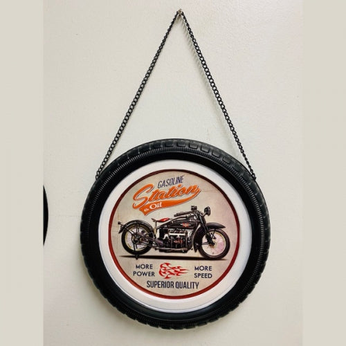 GASOLINE STATION METAL TIRE DECOR TIN SIGN METAL ART WESTERN HOME DECOR CRAFT