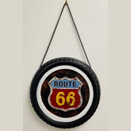 ROUTE 66 METAL TIRE DECOR TIN SIGN METAL ART WESTERN HOME DECOR CRAFT