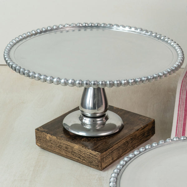 IH_#6153 11" BEADED CAKE STAND MEDUIM WESTERN HOME DECOR NEW