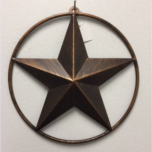 3",4", 5", 6", 9", 12" LONE STAR WITH SOLD RING BARN METAL STAR WESTERN HOME DECOR METAL WALL ART VINTAGE RUSTIC DARK BRONZE COPPER BRAND NEW -- FREE SHIPPING