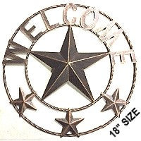 #SI_A17008 WELCOME STAR 18" BARN METAL TWISTED ROPE RING WESTERN HOME DECOR HANDMADE NEW