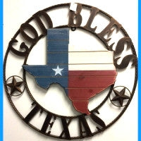 #SI_A17011 STATE OF TEXAS MAP 24" METAL & WOOD SIGN WESTERN HOME DECOR HANDMADE NEW