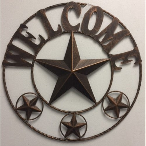 #SI_A17016 WELCOME STAR 20" BARN METAL TWISTED ROPE RING WESTERN HOME DECOR HANDMADE NEW