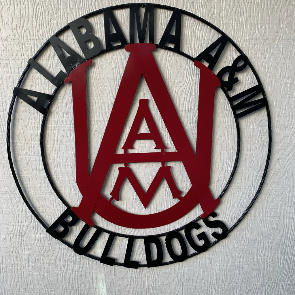 24" ALABAMA A&M BULLDOGS CUSTOM METAL VINTAGE CRAFT WALL SIGN WESTERN HOME DECOR HANDMADE