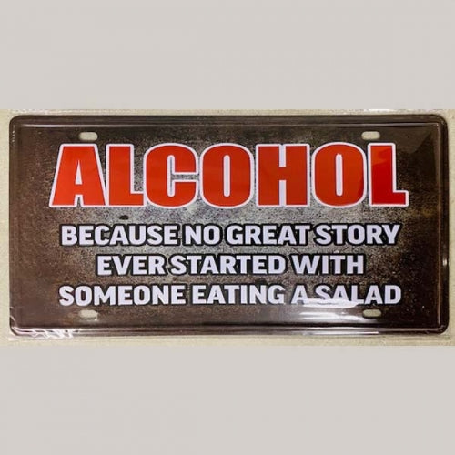 #ALCOHOL LICENSE PLATE TIN SIGN METAL ART WESTERN HOME DECOR - FREE SHIPPING