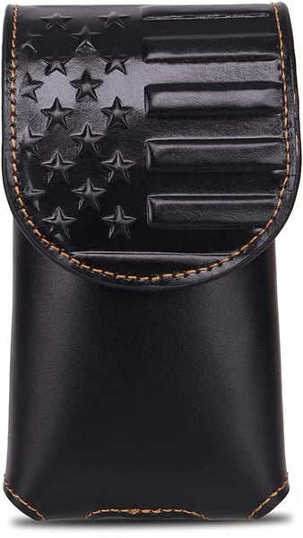 #MW_RLP-013  7" USA FLAG LEATHER POUCH EXTRA LARGE  BELT LOOP HOLSTER CELL PHONE CASE UNIVERSAL OVERSIZE--FREE SHIPPING