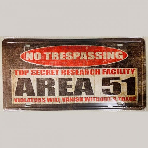 #AREA51 LICENSE PLATE TIN SIGN METAL ART WESTERN HOME DECOR - FREE SHIPPING