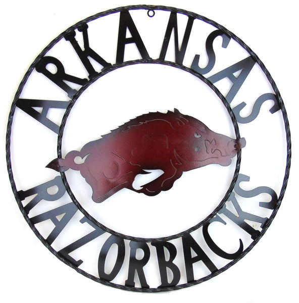 ARKANSAS RAZORBACKS CUSTOM METAL VINTAGE CRAFT SIGN TEAM HANDMADE