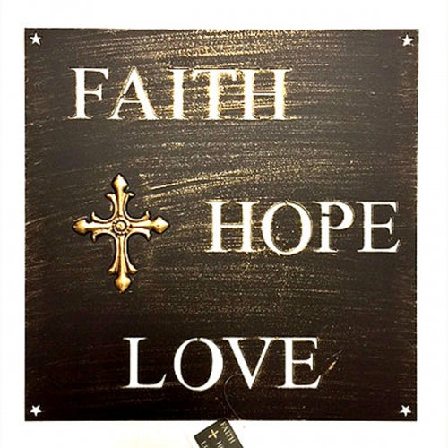 #SI_B8015 FATIH HOPE LOVE 12" X 12" METAL SIGN WESTERN HOME DECOR HANDMADE NEW