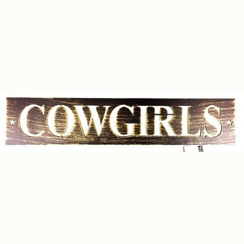 #SI_B8045 COWGIRLS PLAQUE 14.25" X 3" METAL SIGN WESTERN HOME DECOR HANDMADE NEW