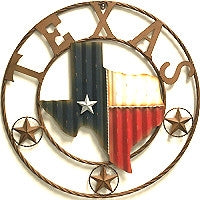 24" Wavy State of Texas Map Metal Wall Art Western Home Decor Vintage Rustic Red White & Blue Flag Art new-#B8320