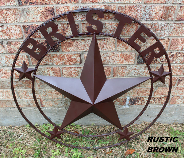 KOLET FAMILY STYLE YOUR CUSTOM FAMILY NAME STAR METAL BARN STAR ROPE RING KOLET FAMILY WESTERN HOME DECOR VINTAGE RUSTIC BROWN NEW HANDMADE 24",32",34",36",40",42",44",46",50"