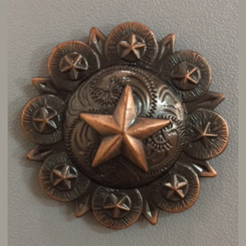 #SI_CI56602 1.5" STAR COPPER CONCHO METAL ART WESTERN HOME DECOR HANDMADE NEW--FREE SHIPPING