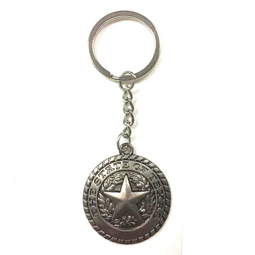 #SI_CK32 LONESTAR STATE OF TEXAS KEYCHAIN STAR METAL WESTERN FASHION STYLE ART NEW