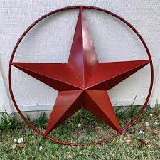 CRANBERRY BURGUNDY STAR RED STAR BARN METAL LONESTAR TWISTED ROPE RING WALL ART WESTERN HOME DECOR BRAND NEW