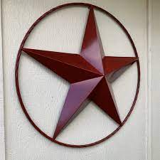 CRANBERRY BURGUNDY STAR RED STAR BARN METAL LONESTAR TWISTED ROPE RING WALL ART WESTERN HOME DECOR BRAND NEW