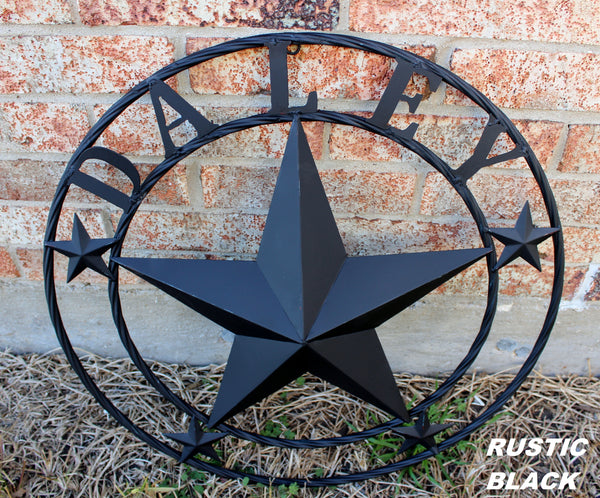 KOLET FAMILY STYLE YOUR CUSTOM FAMILY NAME STAR METAL BARN STAR ROPE RING KOLET FAMILY WESTERN HOME DECOR VINTAGE RUSTIC BROWN NEW HANDMADE 24",32",34",36",40",42",44",46",50"