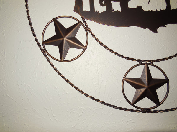 21" TEXAS COWBOYS CHURCH PRAYER METAL WALL ART WESTERN HOME DECOR