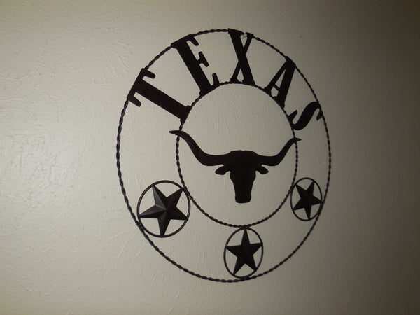 21" TEXAS LONGHORNS METAL WALL ART WESTERN HOME DECOR NEW