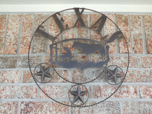 21" TEXAS COWBOYS CHURCH PRAYER METAL WALL ART WESTERN HOME DECOR