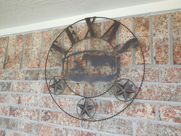 21" TEXAS COWBOYS CHURCH PRAYER METAL WALL ART WESTERN HOME DECOR