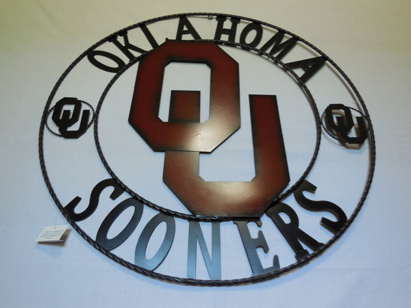 12", 18", 24", 32" OU OKLAHOMA SOONERS METAL CUSTOM VINTAGE CRAFT WALL ART TEAM SIGN HANDMADE