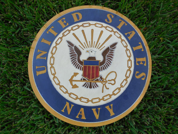 21" UNITED STATES NAVY MILITARY HAND CARVED WOOD PLAQUE ART CRAFT WESTERN HOME DECOR RUSTIC HANDMADE ART NEW