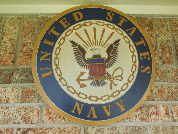 21" UNITED STATES NAVY MILITARY HAND CARVED WOOD PLAQUE ART CRAFT WESTERN HOME DECOR RUSTIC HANDMADE ART NEW