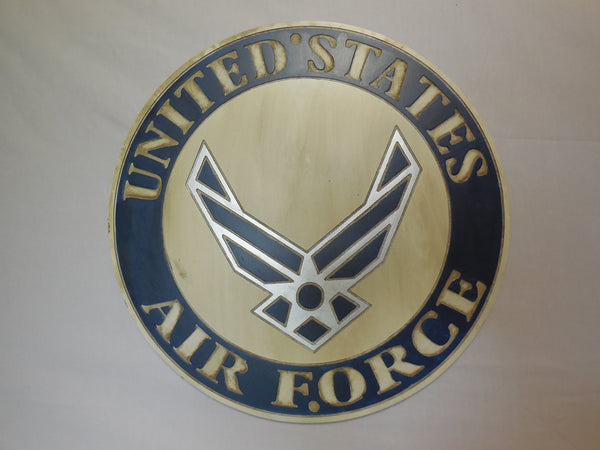 21" UNITED STATES AIR FORCE MILITARY HAND CARVED WOOD PLAQUE ART CRAFT WESTERN HOME DECOR AIRFORCE RUSTIC HANDMADE ART NEW