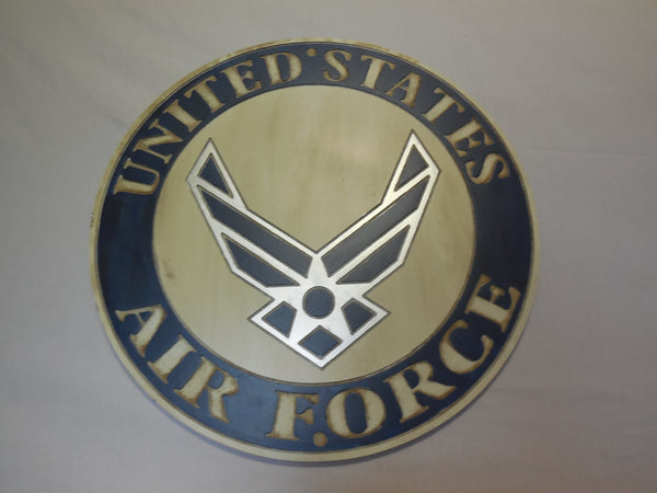 21" UNITED STATES AIR FORCE MILITARY HAND CARVED WOOD PLAQUE ART CRAFT WESTERN HOME DECOR AIRFORCE RUSTIC HANDMADE ART NEW