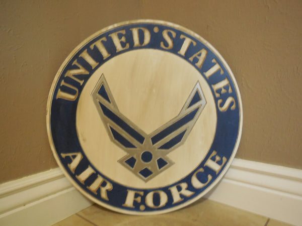 21" UNITED STATES AIR FORCE MILITARY HAND CARVED WOOD PLAQUE ART CRAFT WESTERN HOME DECOR AIRFORCE RUSTIC HANDMADE ART NEW
