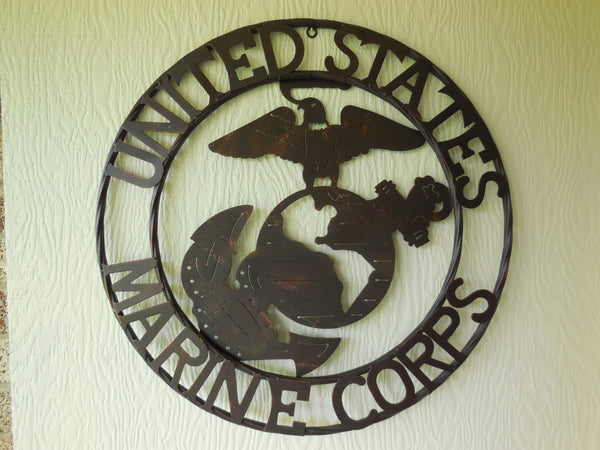 #EH10080 18",24",32" USA MARINE CORPS MILITARY PATRIOTIC METAL WALL ART SIGN WESTERN HOME DECOR HANDMADE