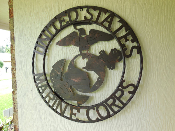 #EH10080 18",24",32" USA MARINE CORPS MILITARY PATRIOTIC METAL WALL ART SIGN WESTERN HOME DECOR HANDMADE